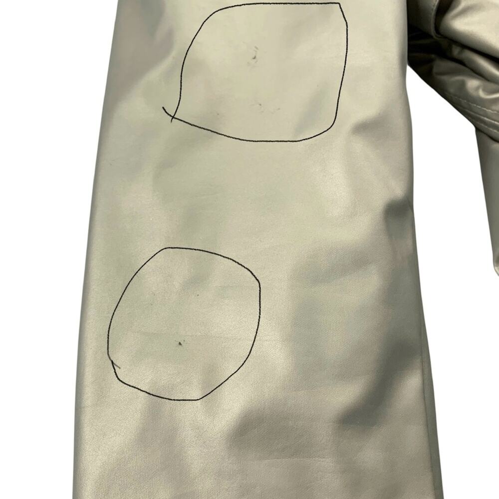 Zara Kids Matte Gold Rubberized Hooded Raincoat Parka Jacket 11 12 Sherpa Fleece - Picture 7 of 9